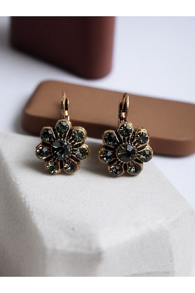 FAYRA ACCESSORIES Daisy Model Zircon Stone Earrings