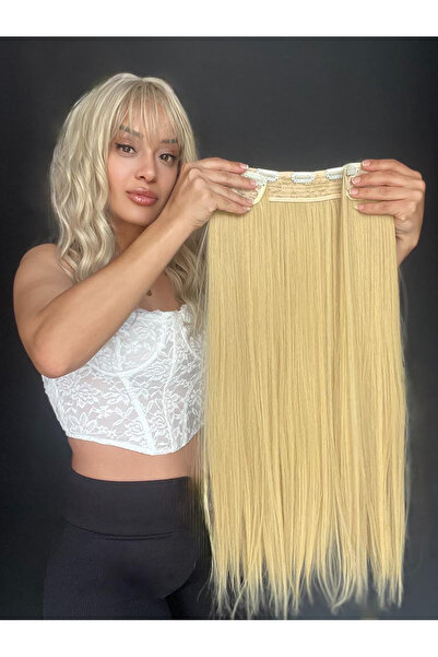 Suzan Peruk Düz Yarımay+2 yan Çıtçıt Tam set -Geniş Parça Yarımay Çıtçıt Saç ...