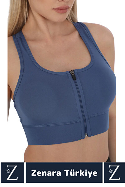 Zenara Високоякісний бюстгальтер, що запобігає провисанню грудей, для щоденного використання, на блискавці, стильний кроп-топ