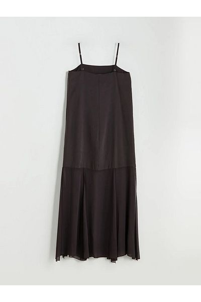 LC Waikiki Lcw Vision Brown Square Neck Modal Blended Dress