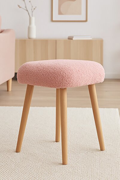 Bounteous Kare Model Tedy Kumaş Puf Tabure