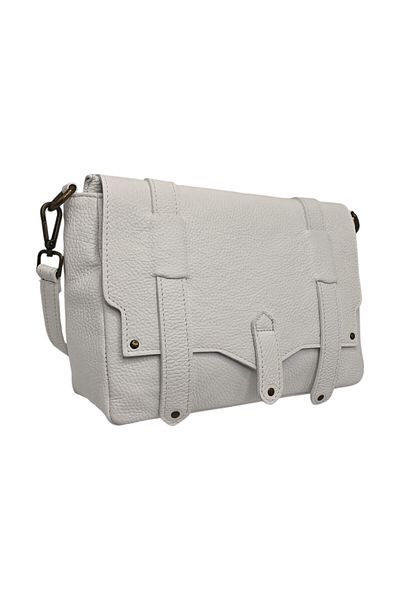 EVoStyle Geanta Belle Monique BA23, Piele Naturala Italia, Culoare Alb, 29 x 20 x 11 cm