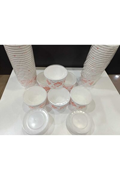 BARREL AMBALAJ 50 ADET 16 OZ KAĞIT KARTON ÇORBA KASESİ ŞEFFAF KAPAKLI