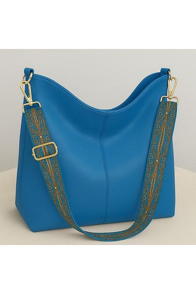 Bambus Home Bohemian Style Ethnic Patterned Faux Leather Straps Women Hand And Shoulder Bag