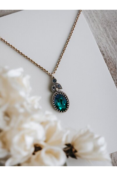 FAYRA ACCESSORIES Kristal Taşlı Oval Kesim Kolye