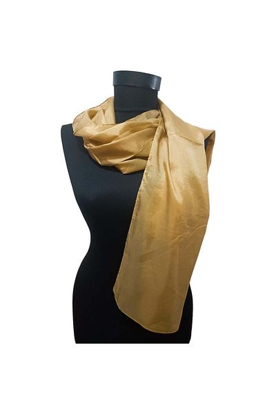 EVoStyle Esarfă din Matase 100%, Fină și versatilă, Culoare Galben Muștar, 45 cm x 155 cm