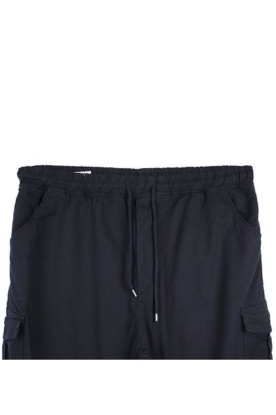 tambattal Large Size Lace-Up Gabardine Trousers with Cargo Pockets