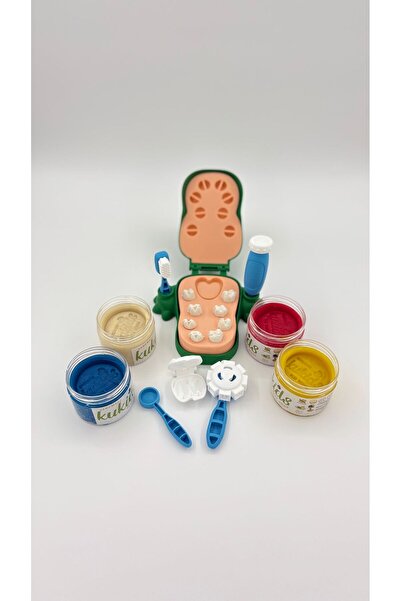 kukids play dough مجموعة طبيب أسنان ديناصور من عجينة اللعب 100% طبيعية (عضوية...