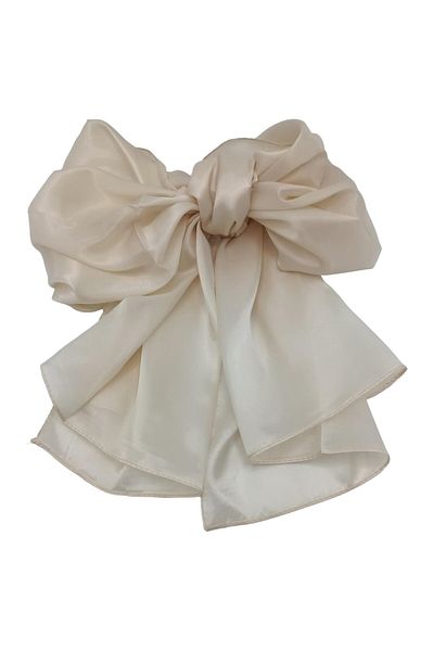 EVoStyle Esarfă din Matase 100%, Fină și versatilă, Culoare Crem, 45 cm x 155 cm