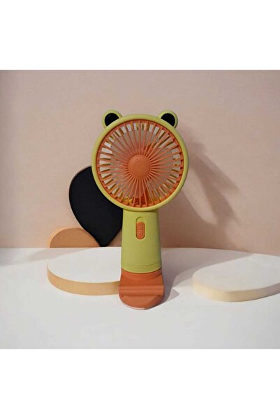 Taşınabilir Fan + Telefon Standlı | USB El Tipi Mini Fan | Sevimli Fan Cep Telefonu Standart Tutucu
