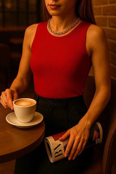 MELOOX Women Ribbed Look Suspender Basic Tank Top