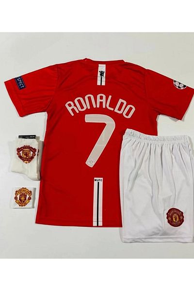 MONTENERO M.Unıtedd Moscow 2008 Season Cristiano Ronaldo Children's Jersey Set of 4 (Short-Red-Armed)