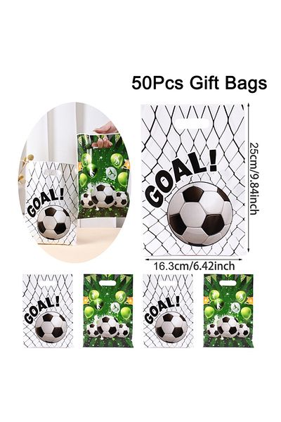 Choice As Shown 50pcs 10/20/50pcs Soccer Gift Bags Plastic Football Candy Bags Soccer Party Favor Bags For
