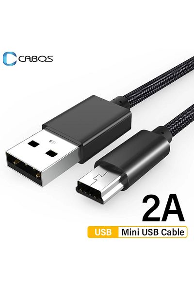 Choice كابل USB صغير أسود بطول 1 متر، كابل شحن بيانات سريع من USB صغير إلى USB 2 أمبير لمشغل MP3 MP4 وDVR وGPS للسيارة