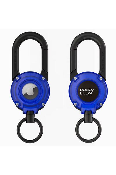 REDz Accessories Carabiner Case for Apple Airtag, Key Ring, Shockproof, Stainless-steel, Blue