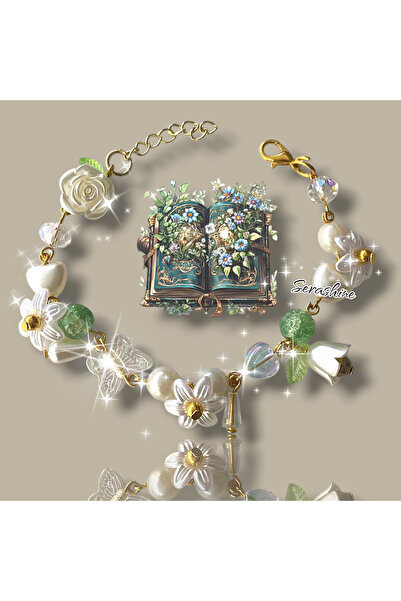 Serashine Vintage tarz y2k coquette yenitrend bileklik lale charm