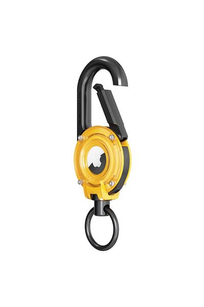 REDz Accessories Carabiner Case for Apple Airtag, Key Ring, Shockproof, Stainless-steel, Yellow