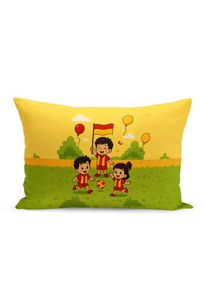 Bertille Home Copil Bebeluș Galben Roșu Fan Fotbal Seria Husă de pernă (Husă de pernă)