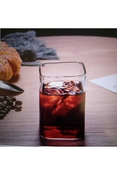 Delisoga Yanpa Ticaret 6 Pcs Rectangular Heat Resistant Borosilicate Trend Soft Drink Water Glass Square Cup