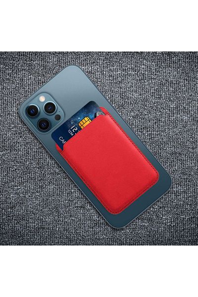 REDz Accessories Portofel pentru carduri cu suport Magsafe pentru iPhone, roșu