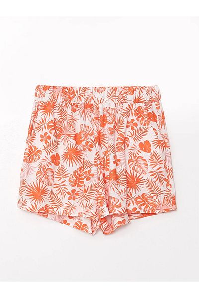 LC Waikiki Lcw Kids Orange Elastic Waist Girls Shorts