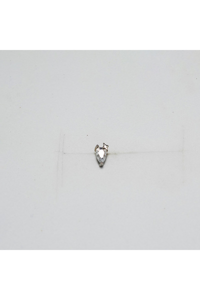 Piercing by Sever Yıldızlı Damla Taşlı Çelik Piercing Gümüş/Silver Renkli ve ...