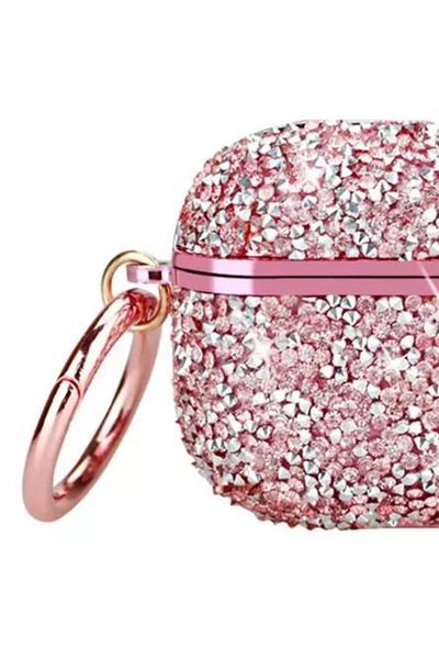 REDz Accessories Case For Apple Airpods Pro 2, Full Protection, Carabiner, Pink
