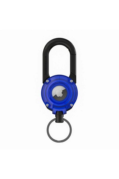 REDz Accessories Carabiner Case for Apple Airtag, Key Ring, Shockproof, Stainless-steel, Blue