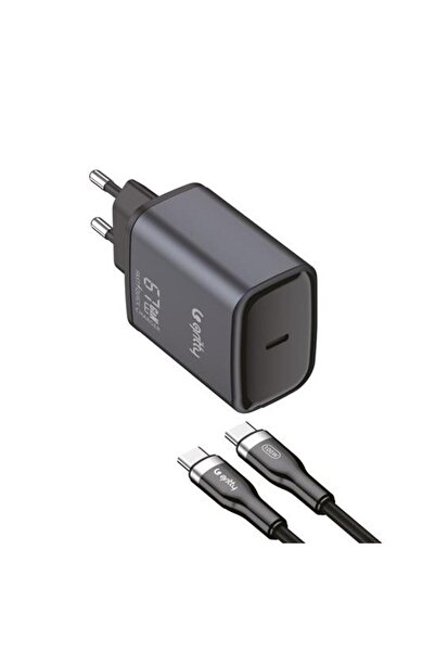 Gritty GAN 67W Notebook Şarjlı USB-C Hızlı Şarj Aleti+Type-C to Type-C Şarj K...