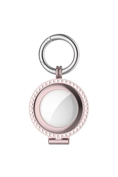 REDz Accessories Rhinestone Case for Airtag, Carabiner, Stainless-steel, Pink