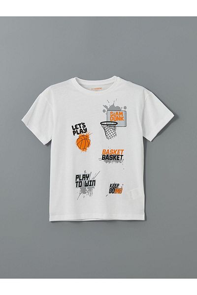 LC Waikiki Set de pijamale pentru băiat cu gât crew cu pantaloni scurți