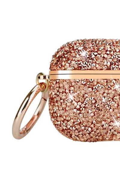 REDz Accessories Case For Apple Airpods 3, Full Protection, Carabiner, Rose-gold