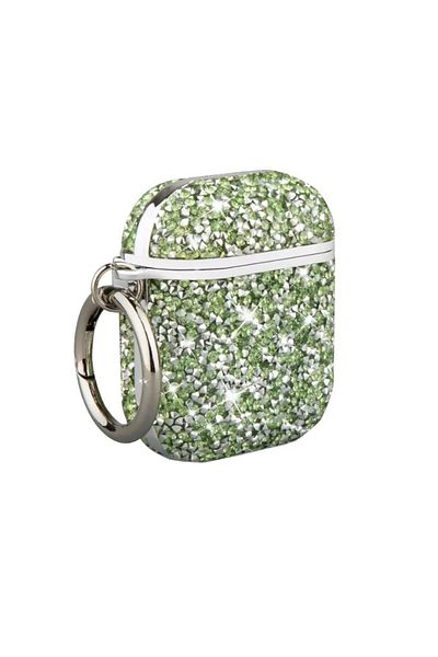 REDz Accessories Case For Apple Airpods 1/2, Full Protection, Carabiner, Green