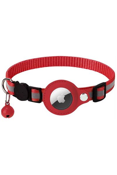 REDz Accessories Animal collar for Airtag, Reflective, Bell, Textile, Red