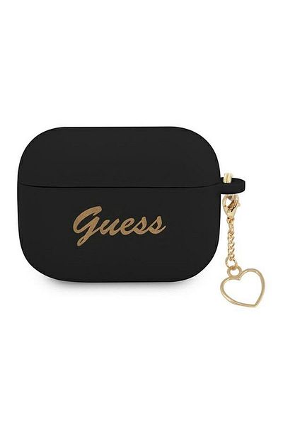 REDz Accessories Guess Protective Case For Apple Airpods Pro, Guaplschsk, Silicone Charm Heart Collection, Black