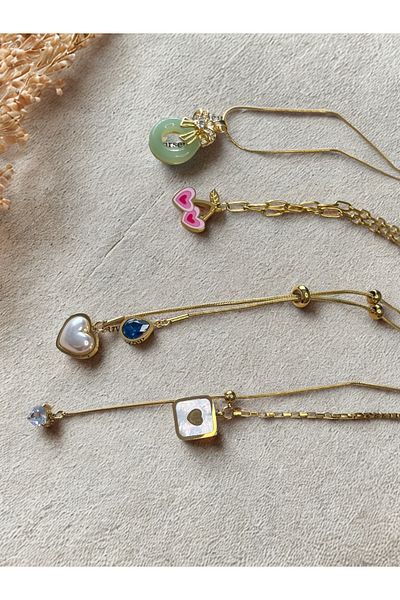 Mia Cherry Gold Color Steel Necklace