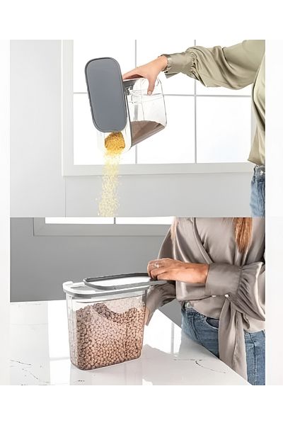 Birdoludukkan 2-Piece Sliding Lid Vacuum Scale 3 Liter Storage Container