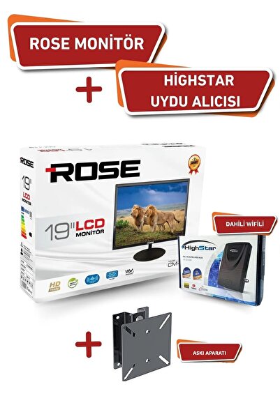 Rose Tır Karavan Tekne Yat Seti Monitör 19'' - Askı Aparatı Uydu Alıcısı