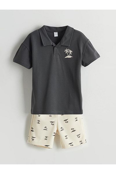 LC Waikiki Printed Boys' T-Shirt and Shorts 2 Pcs (S5)