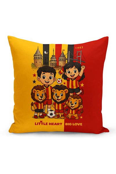 Bertille Home Copil Bebeluș Galben Roșu Fan Fotbal Seria Husă de pernă (Husă de pernă)
