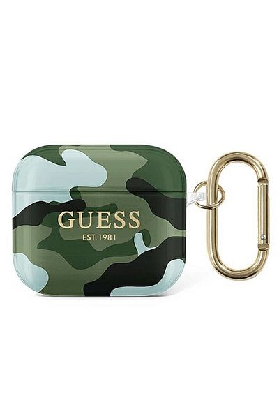 REDz Accessories Guess Protective Case for Apple AirPods 3, GUA3UCAMA, Camo Collection, Khaki