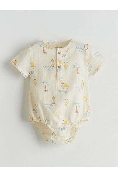 LC Waikiki Printed Baby Boy Snap Body and Shorts 2-Piece (S5)