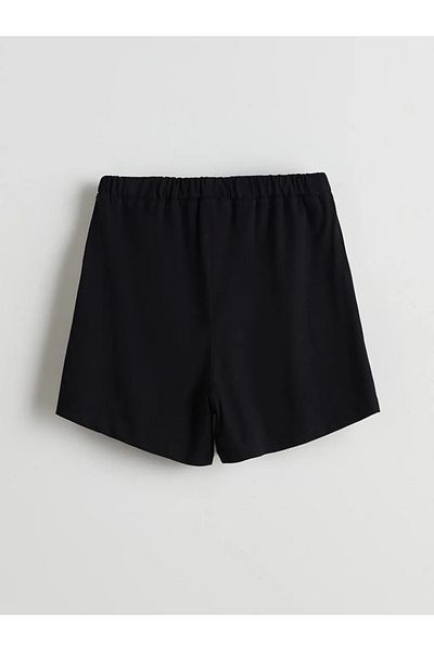 LC Waikiki Lcw Kids Black Elastic Waist Girls Shorts