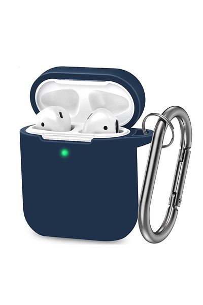 REDz Accessories Case For Apple Airpods 1/2, Silicone, Shockproof, Navy Blue