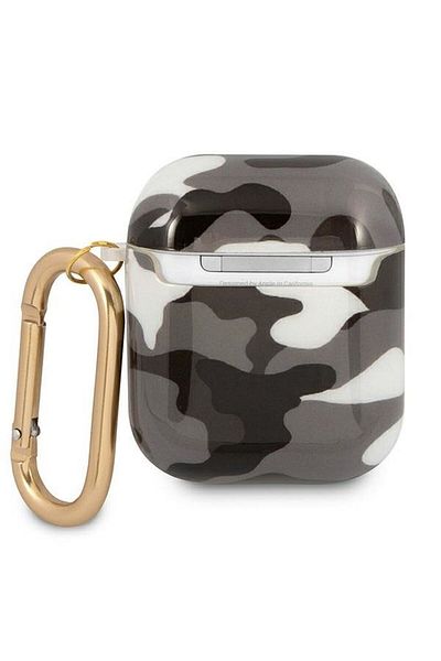 REDz Accessories Guess Protective Case for Apple AirPods 1/2, GUA2UCAMG, Camo Collection, Brown