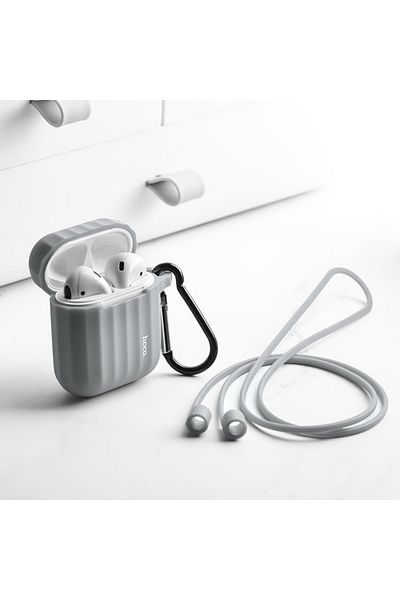 REDz Accessories Hoco Wb10 Case, For Apple, For Apple Airpods 1/2, Silicone, Gray