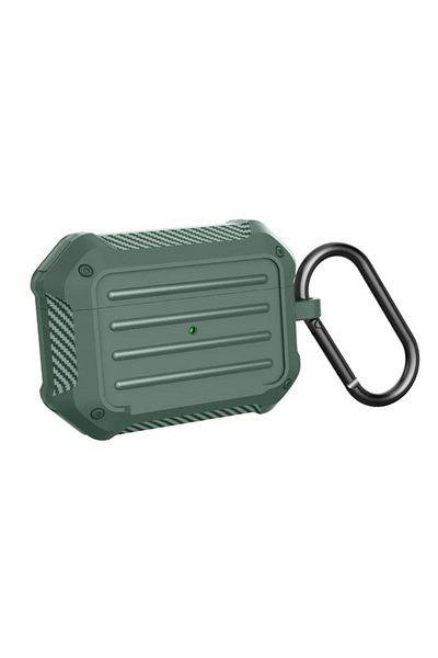 REDz Accessories Shockproof Case With Carabiner For Apple Airpods Pro, Green