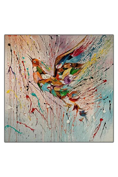 tablodekor SOYUT RENKLİ ANKA KUŞU YAĞLI BOYA DOKULU TABLO