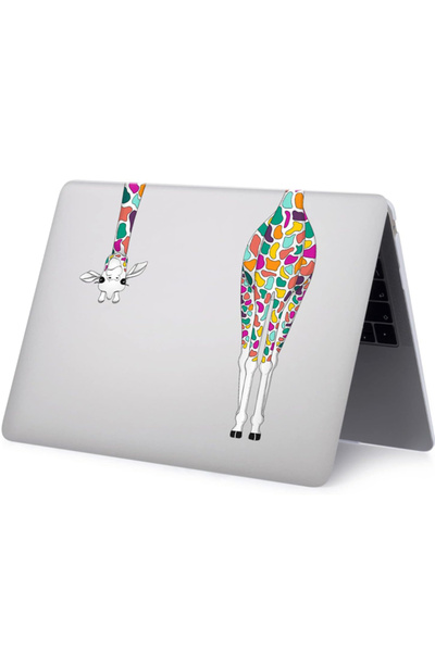 REDz Accessories Husă Giraffe, Design Artistic, Compatibilă cu MacBook Air 13.6", Transparentă și Multicoloră