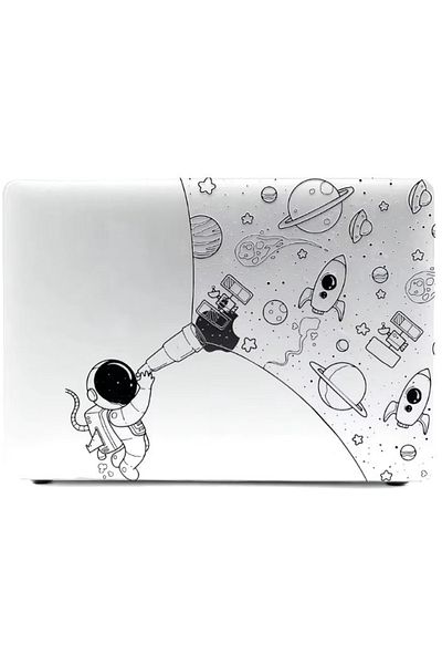 REDz Accessories Husă Astronaut, design artistic, compatibilă cu Macbook Air 13,6", transparentă